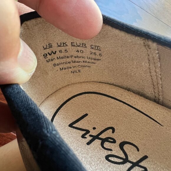 Lifestride Nile Womens Ballets Flat Sz 9 WIDE WIDTH Lux Navy Lizard Arch Support - Picture 7 of 12